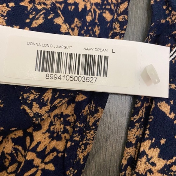 Poupette St. Barth Donna Fringe Trimmed Long Jumpsuit In Navy Dream Size L NWT - Picture 6 of 11